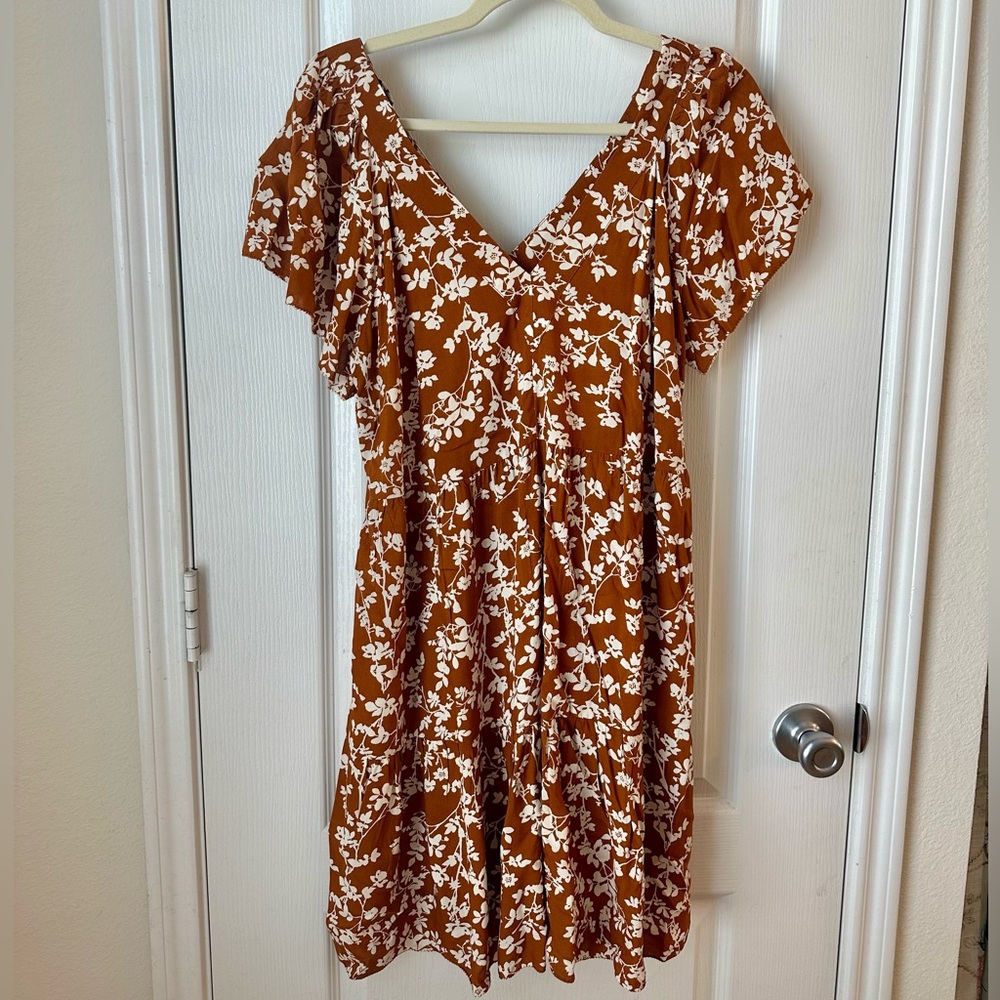 Old Navy Brown Floral Maxi Dress